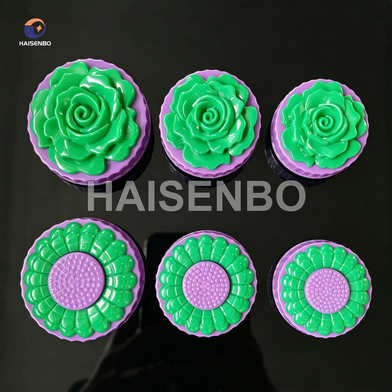 Flower-shaped two-color cosmetic cap