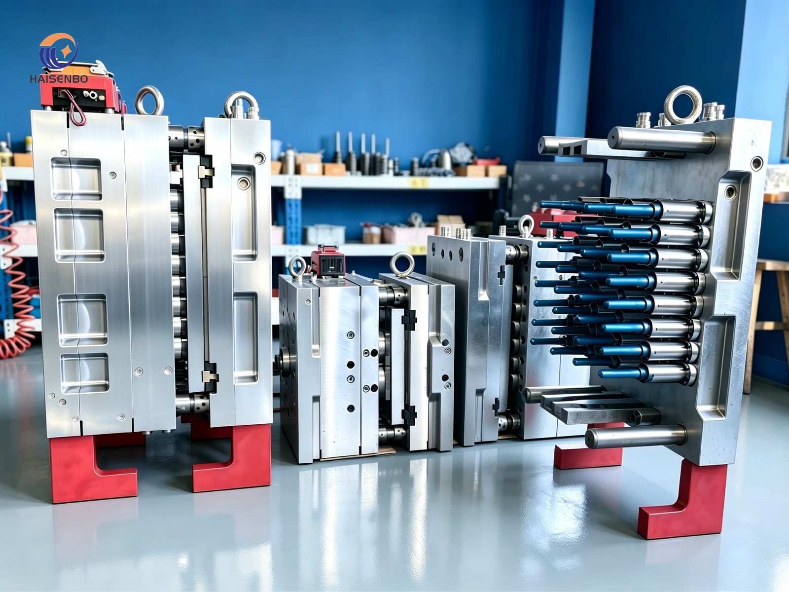 Preform molds in final assembly at the Haisenbo workshop