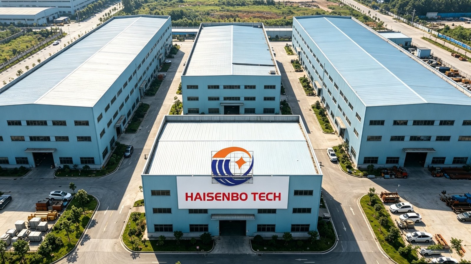 Haisenbo factory aerial view of the 15,000m² manufacturing facility in Taizhou Huangyan