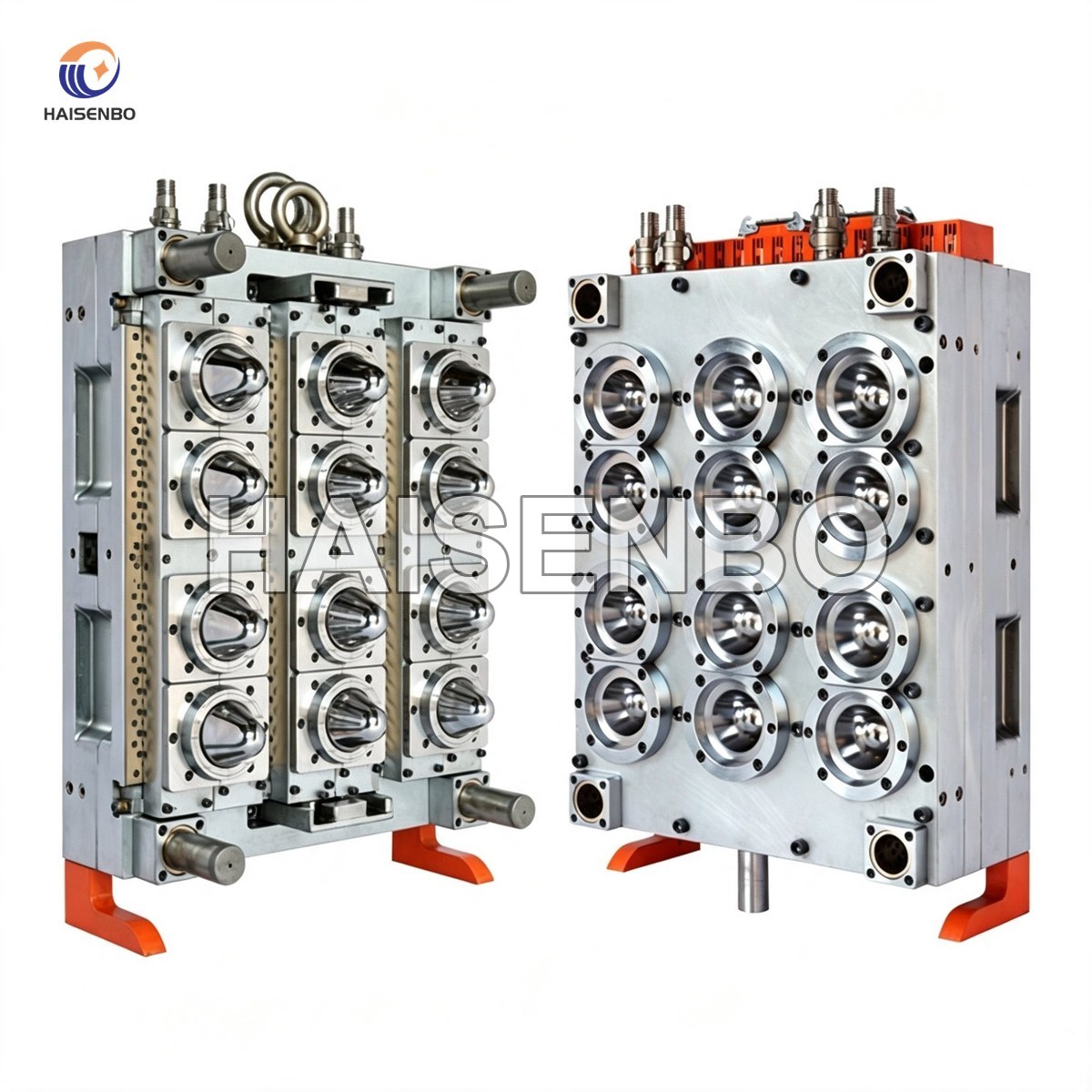 Haisenbo PET preform mold with sample preforms